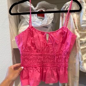 Wayf Fuchsia Ruched Blouse